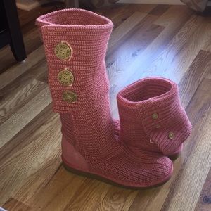 UGG® Classic Cardy Button Detailed Knit Boots